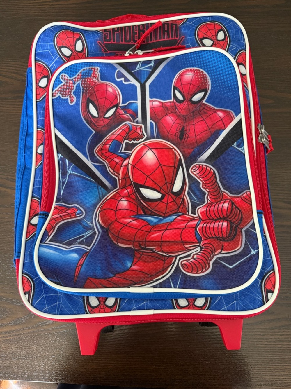 Marvel Spider-Man Kids Rolling Backpack - Red, Blue, White